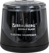 Точилка для карандашей Brauberg Точилка электрическая DOUBLE BLADE BLACK