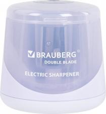 Точилка для карандашей Brauberg Точилка электрическая DOUBLE BLADE WHITE