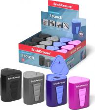 Точилка для карандашей Erich Krause Точилка пластиковая 3-Touch с контейнером представляет собой удобное и практичное решение для затачивания карандашей. Изготовленная из прочного