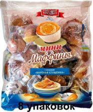 Торт/пирожное/выпечка Русский Бисквит Мини-маффины с начинкой Вареная сгущенка, 465 г