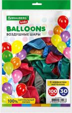 Товар для праздника Brauberg Шары воздушные 30 см, 100 штук, "Металлик"