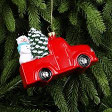 Товар для праздника Царь-Елка Украшение рождественское, машина с ёлкой и снеговик