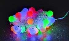 Товар для праздника GLQ Светодиодная шариковая гирлянда, 40 светодиодов, прозрачный провод, многорежимное свечение NEW MC 7 40 LW