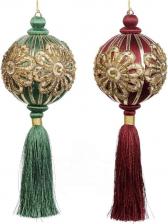 Товар для праздника GoodWill Игрушка ёлочная шар бургунди, зелёный с кисточкой в ассортименте 10 см