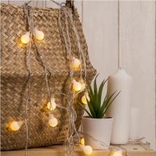 Товар для праздника Luazon Гирлянда "Нить" 5 м с насадками "Шарики белые", IP20, прозрачная нить, 30 LED, свечение тёплое белое, 8 режимов, 220 В