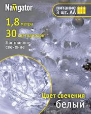 Товар для праздника Navigator Гирлянда 61 790 NGF-S01-30CW-5-1.8m-2AA-TR-IP20, цена за 1 шт