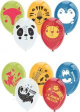 Товар для праздника ND Play Воздушные шарики "Хеппи ЗОО" 30 см, 5 штук