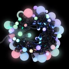 Товар для праздника Neon-Night Гирлянда Мультишарики 17,5мм, ?23мм, ?17,5мм, ?45мм 10м черный ПВХ, 80 диодов, цвет RGB, цена за 1 шт