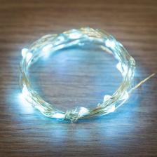 Товар для праздника Neon-Night Гирлянда Роса, 2 м, 20 диодов, цвет голубой, тонкий батарейный блок, цена за 1 шт
