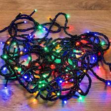 Товар для праздника Neon-Night Гирлянда Твинкл Лайт 10 м, черный ПВХ, 100 диодов, цвет мультиколор, цена за 1 шт