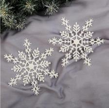 Товар для праздника Зимнее волшебство Набор новогодних подвесных украшений "Снежинка", цвет: белый, диаметр 15 см, 2 шт