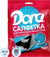 Салфетка Dora Салфетка хозяйственная микрофибра 30х30 см синяя