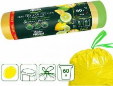 Мешки для мусора Master Fresh Мешки для мусора с завязками Aroma, ароматизированные, 14 мкм, 60 л, 10 шт, желтые