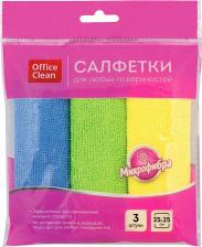 Салфетка OfficeClean Салфетка для уборки, микрофибра, 25x25см, 3шт., ассорти