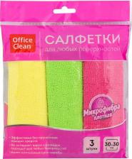 Салфетка OfficeClean Салфетка для уборки "Стандарт", универсальные, плотная микрофибра,30x30см, 3шт., ассорти