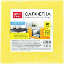 Салфетка OfficeClean Салфетки для уборки, вискоза, 30 х 30 см, 10 штук, желтые