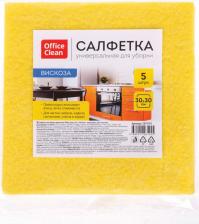 Салфетка OfficeClean Салфетки для уборки, вискоза, 30 х 30 см, 5 штук, желтые