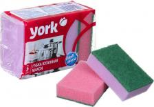 Губка York Губка для посуды Maxi 030040, 10х7х2.9 см, 5 шт -