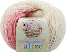 Товары для творчества, хобби Alize Пряжа Baby Wool Batik белый-розовый-коралл, 40%шерсть/20%бамбук/40%акрил, 175м, 50г, 1шт