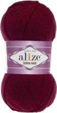 Товары для творчества, хобби Alize Пряжа Cotton Gold, 55 % хлопок, 45 % акрил, 100 г, 330 м, 5 шт., 57 бордо 330 м