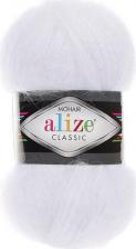 Товары для творчества, хобби Alize Пряжа для вязания Mohair classic new 100г, 200м (55 белый), 5 мотков