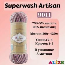 Товары для творчества, хобби Alize Пряжа для вязания Superwash Artisan, шерсть, полиамид, 5х100 г, 420 м (SUPERWASH.ART