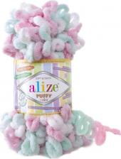 Товары для творчества, хобби Alize Пряжа "Puffy Color", 9 метров, 5 мотков по 100 грамм, цвет: 6052 секционный