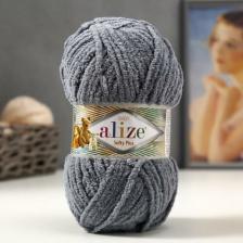 Товары для творчества, хобби Alize Пряжа Softy plus серый (87), 100%микрополиэстер, 120м, 100г, 2шт
