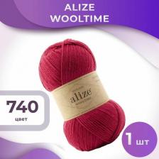 Товары для творчества, хобби Alize Пряжа Wooltime - 1 моток Цвет: 740 малина 75% шерсть, 25% полиамид, 100г 200м