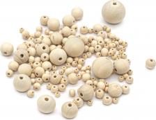Товары для творчества, хобби Astra&Craft Набор круглых деревянных неокрашенных бусин, 6-30 мм, 168 (+/- 6) шт