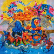 Товары для творчества, хобби Белоснежка Алмазная мозаика "Фигуристы" с сувенирным магнитом / 40х40 см. / На подрамнике / Полная выкладка