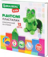 Товары для творчества, хобби Brauberg 106436, Пластилин классический KIDS2, 12 цветов, 240 г, стек, ВЫСШЕЕ КАЧЕСТВО,106436