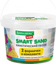 Товары для творчества, хобби Brauberg 665092, Песок для лепки кинетический KIDS, изумрудный, 500 г, 2 формочки, ведерко, 665092