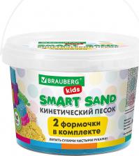 Товары для творчества, хобби Brauberg 665095, Песок для лепки кинетический KIDS, синий, 500 г, 2 формочки, ведерко, 665095
