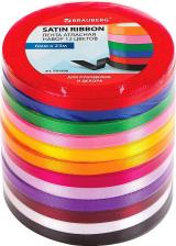 Товары для творчества, хобби Brauberg Лента атласная ширина 6 мм набор 12 цветов по 23 м