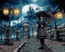 Товары для творчества, хобби Freya Картина по номерам со светодиодами с холстом на подрамнике 50 х 40 см "Замок тьмы" PNB/PLDD-191