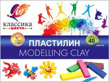 Товары для творчества, хобби Луч Пластилин классический Классика 40 цветов 800 г со стеком