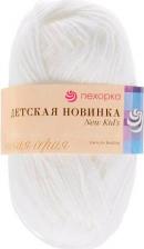 Товары для творчества, хобби Пехорка Пряжа Детская новинка, 100 % акрил, 50 г, 200 м, 10 шт., 01 белый 200 м