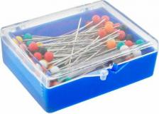 Товары для творчества, хобби Pony 28401 Булавки наметочные с цветной головкой 0,65мм/25мм,сталь/пластик, 120шт