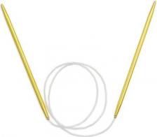 Товары для творчества, хобби Pony Спицы вязальные круговые Colour, 48411, алюминий, жёлтый, 5 мм*80 см