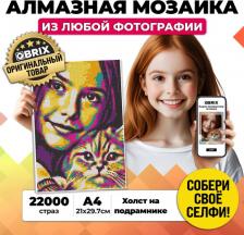 Товары для творчества, хобби QBRIX Алмазная фото мозаика на подрамнике POP-ART A4 40006
