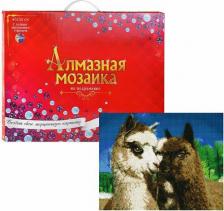 Товары для творчества, хобби Рыжий Кот Алмазная мозаика "Милые ламы" (25 цветов)