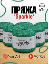 Товары для творчества, хобби YarnArt Пряжа для вязания Sparkle 25г, 160м (1333 ярко-зеленый), 6 мотков