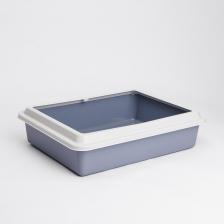 Туалет для кошек Georplast Лоток для кошек и собак мелких пород с высокими бортами 43,5х34х11 см, сиреневый