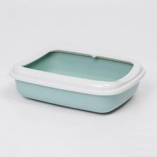 Туалет для кошек Georplast Туалет с бортиком для кошек, 38х28х10,5 см, мятный