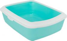 Туалет для кошек Trixie Туалет Classic с бортиком, 37 х 15 х 47 см, мятный, белый