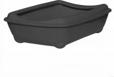 Туалет для кошек Yami-Yami Туалет для кошек PetTails с рамкой глубокий, малый 38 х 27 х 10см, серый