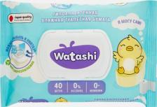 Туалетная бумага Watashi Влажная туалетная бумага для детей 0+ 40 шт