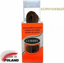 Шнурки Corbby Шнурки 100см круглые толстые черные, коричневые. (коричневый)