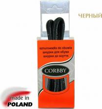 Шнурки Corbby Шнурки 90см круглые тонкие с пропиткой цветные. (черный)